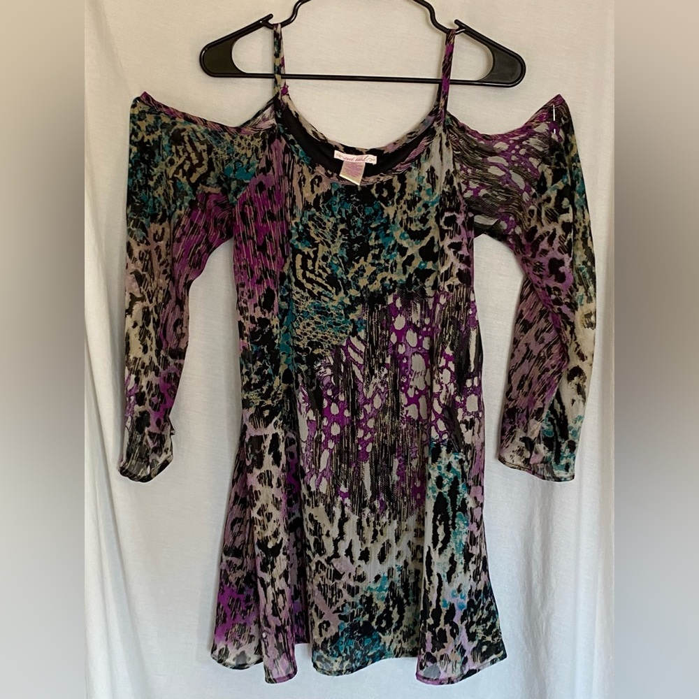 Vintage Wet Seal Drop Shoulder Strappy Mini Dress Size M